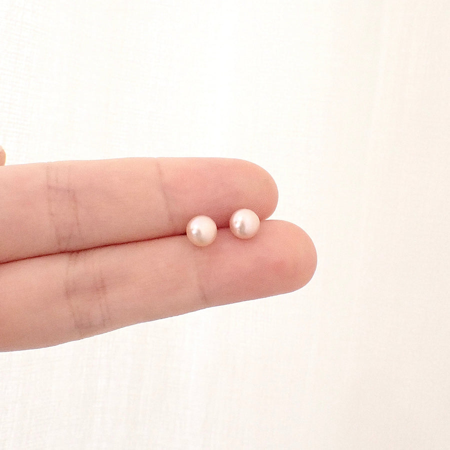 Yoga Freshwater Pearls Stud 925 Silver 4mm 5mm 6mm 7mm 8mm 9mm