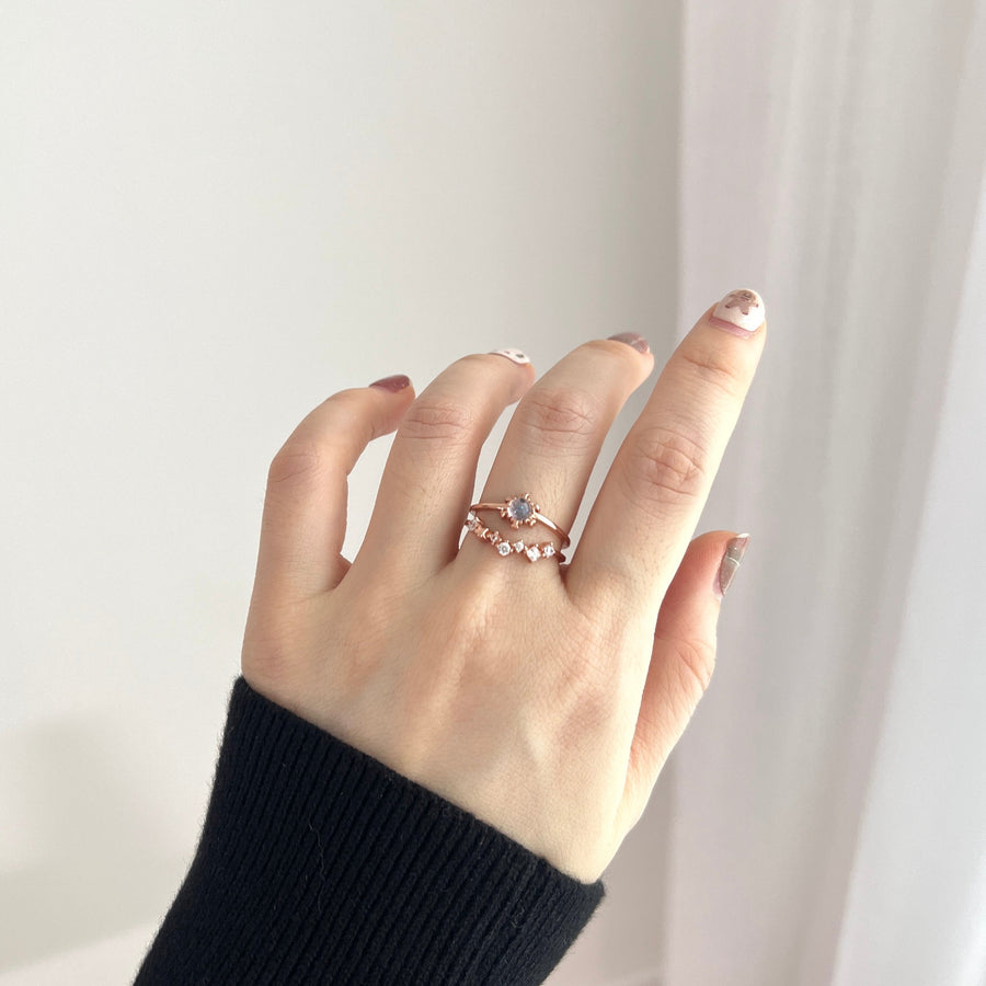 Winter Snowflake Layered Ring 925 Silver