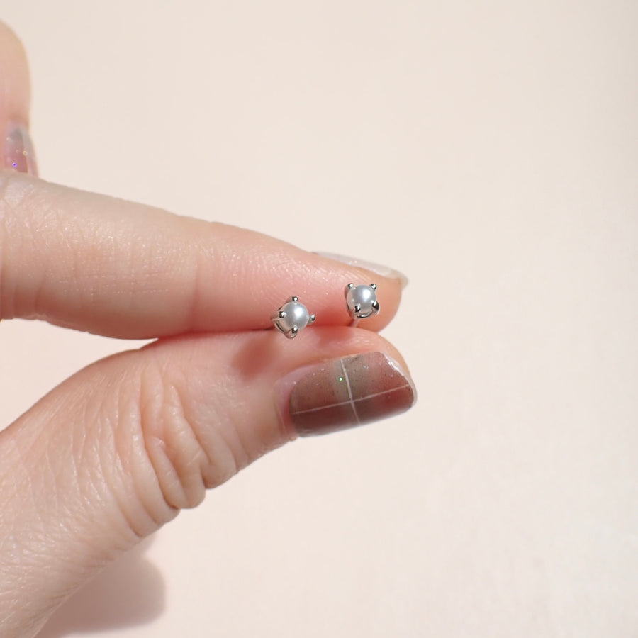 Dainty Pearl Barbell 925 Silver