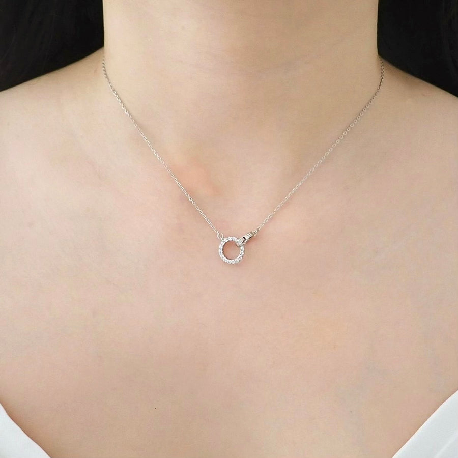 Double Ring Necklace 925 Silver