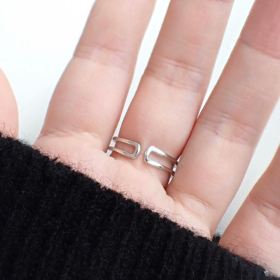 Winter Snowflake Layered Ring 925 Silver