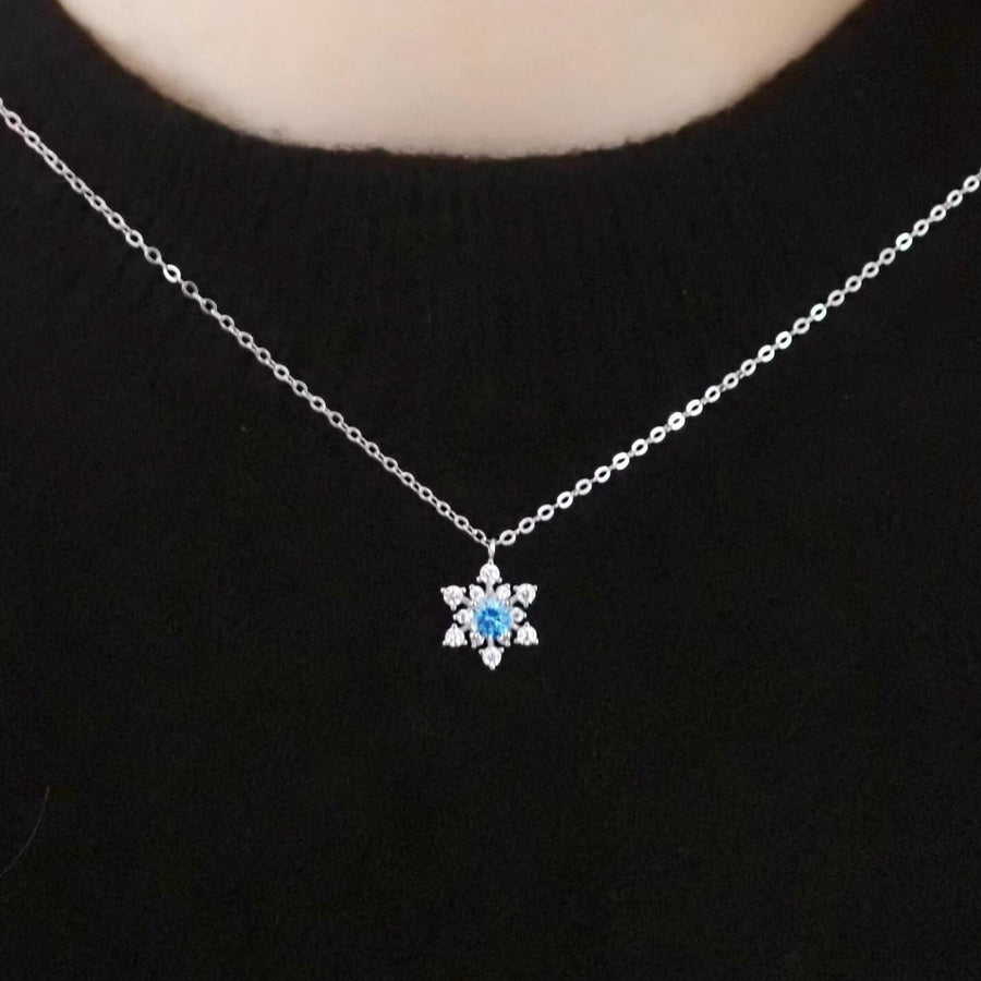 Classic Snowflake Necklace 925 Silver