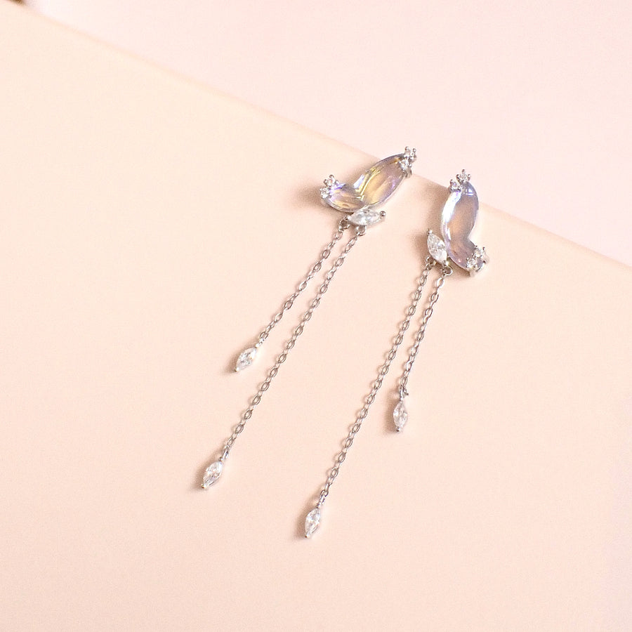 Aurora Butterfly Dangling Earrings 925 Silver