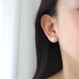 Yoga Freshwater Pearls Stud 925 Silver 4mm 5mm 6mm 7mm 8mm 9mm