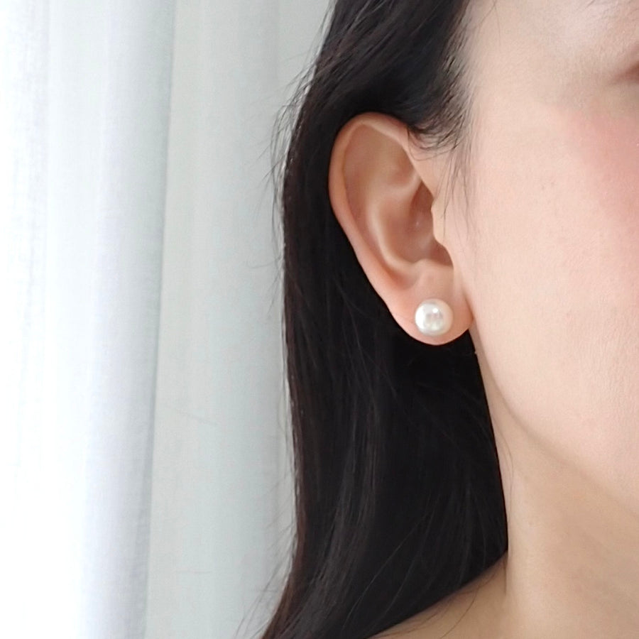 Yoga Freshwater Pearls Stud 925 Silver 4mm 5mm 6mm 7mm 8mm 9mm