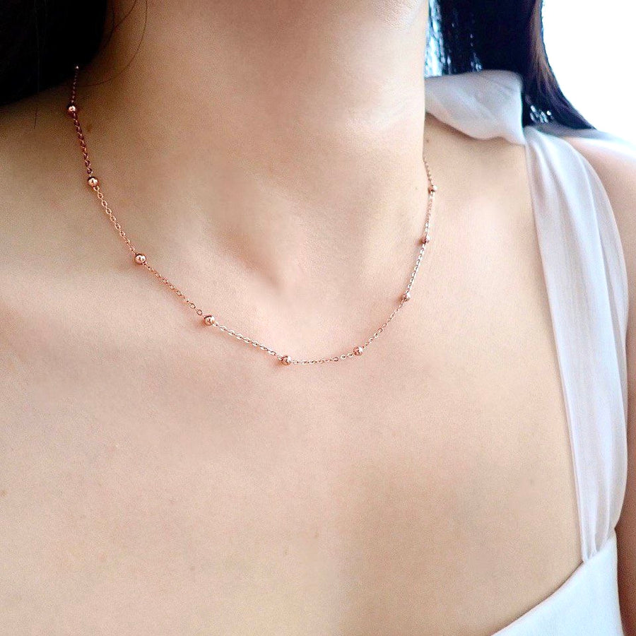 Charlotte Beaded Chain Necklace 925 Silver