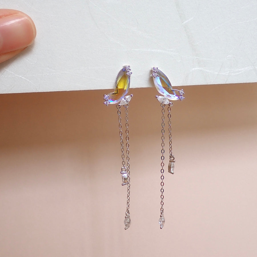 Aurora Butterfly Dangling Earrings 925 Silver