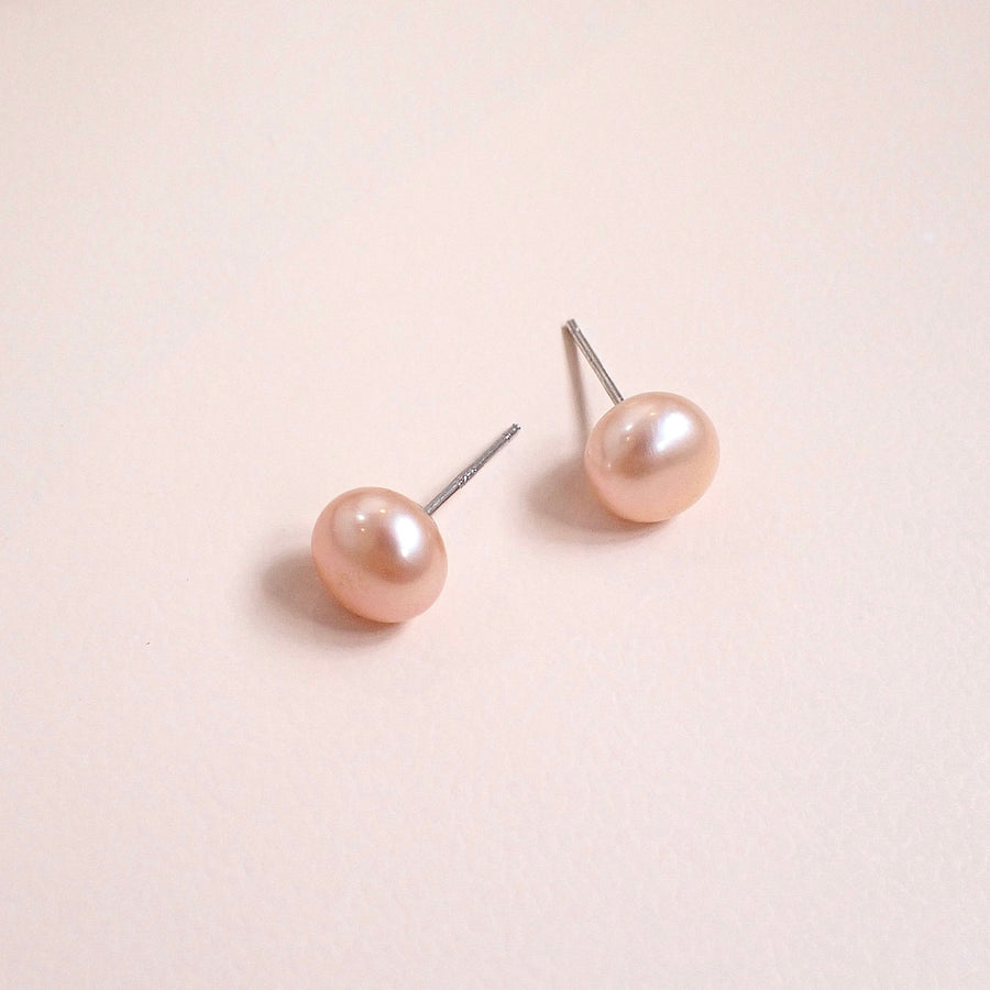 Yoga Freshwater Pearls Stud 925 Silver 4mm 5mm 6mm 7mm 8mm 9mm