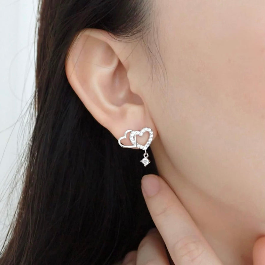 Interlock Heart Earrings 925 Silver
