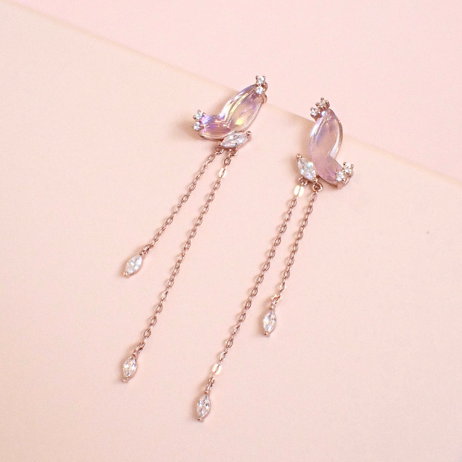 Aurora Butterfly Dangling Earrings 925 Silver