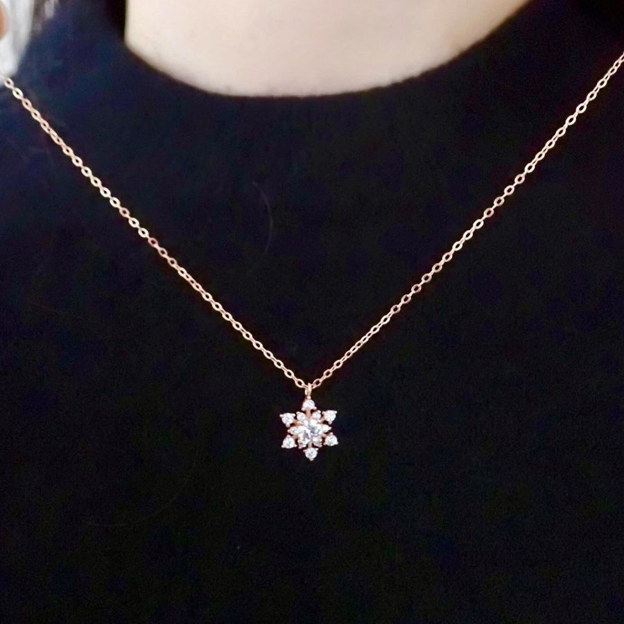 Classic Snowflake Necklace 925 Silver
