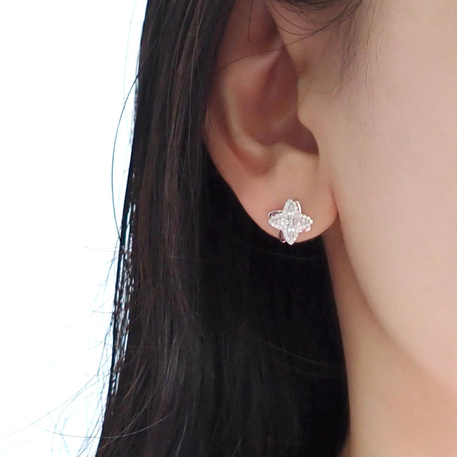 Spinning Clover Earrings 925 Silver