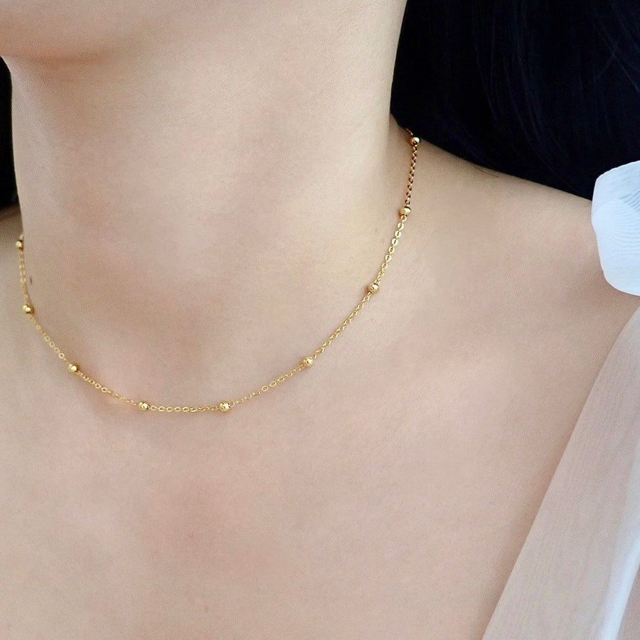 Charlotte Beaded Chain Necklace 925 Silver