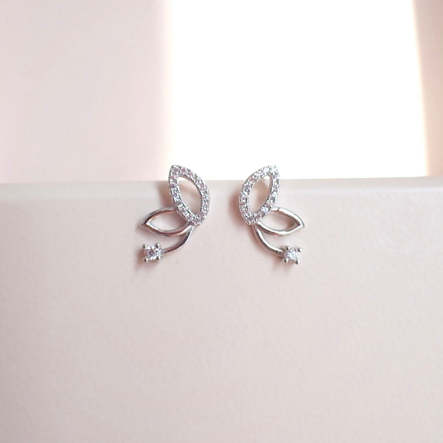 Tara Two-Ways Dangling Earrings 925 Silver(Butterfly/Clover)