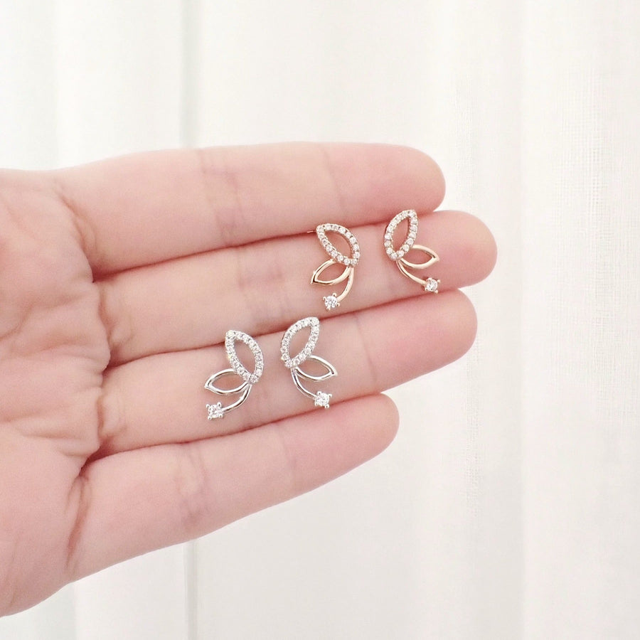 Tara Two-Ways Dangling Earrings 925 Silver(Butterfly/Clover)