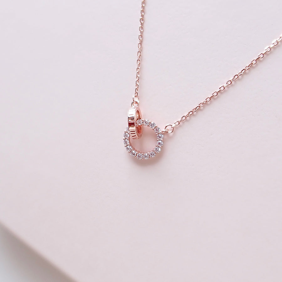 Double Ring Necklace 925 Silver