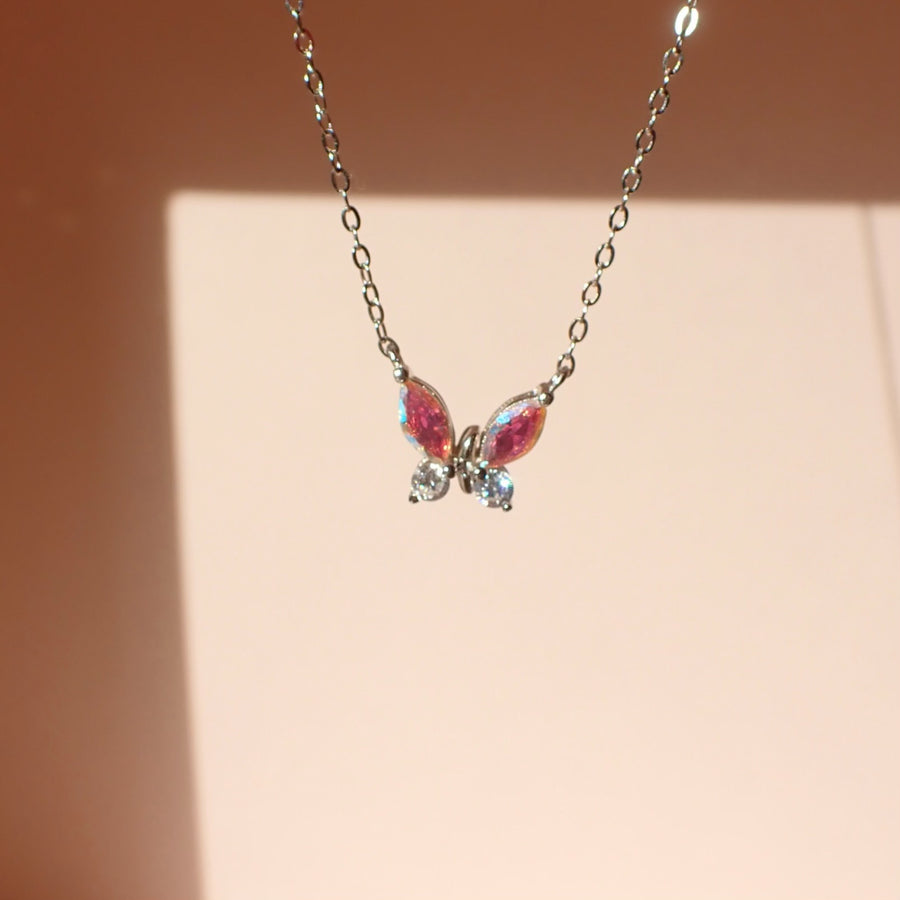 Zera Sparkly Butterfly Necklace 925 Silver