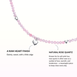Gemma Heart Rose Quartz Bracelet 925 Silver