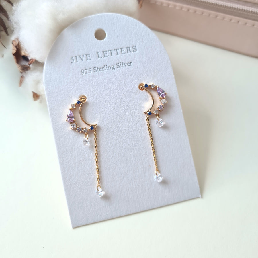 Deri Moon Dangling Gold Plated (S925)