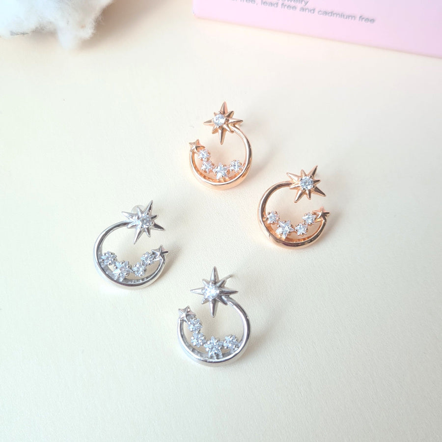 Tsuki Moon Earrings 925 Silver