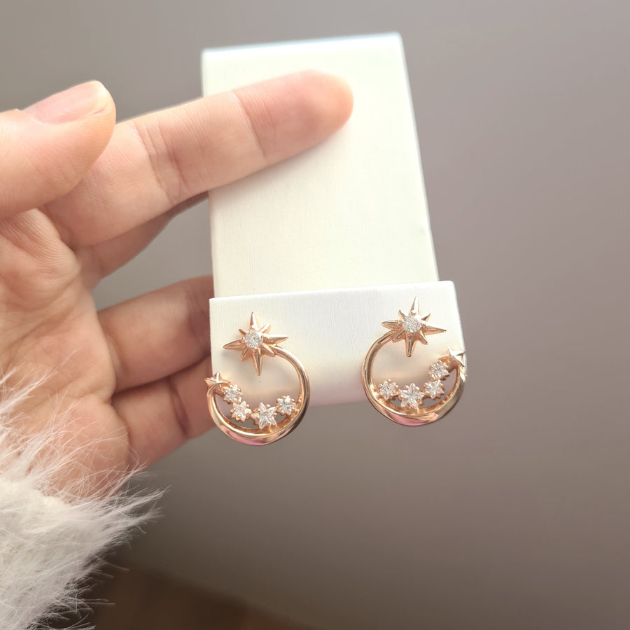 Tsuki Moon Earrings 925 Silver