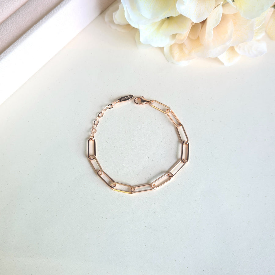 Tina Klip Chain Bracelet 925 Silver (Rose Gold - NEW!)