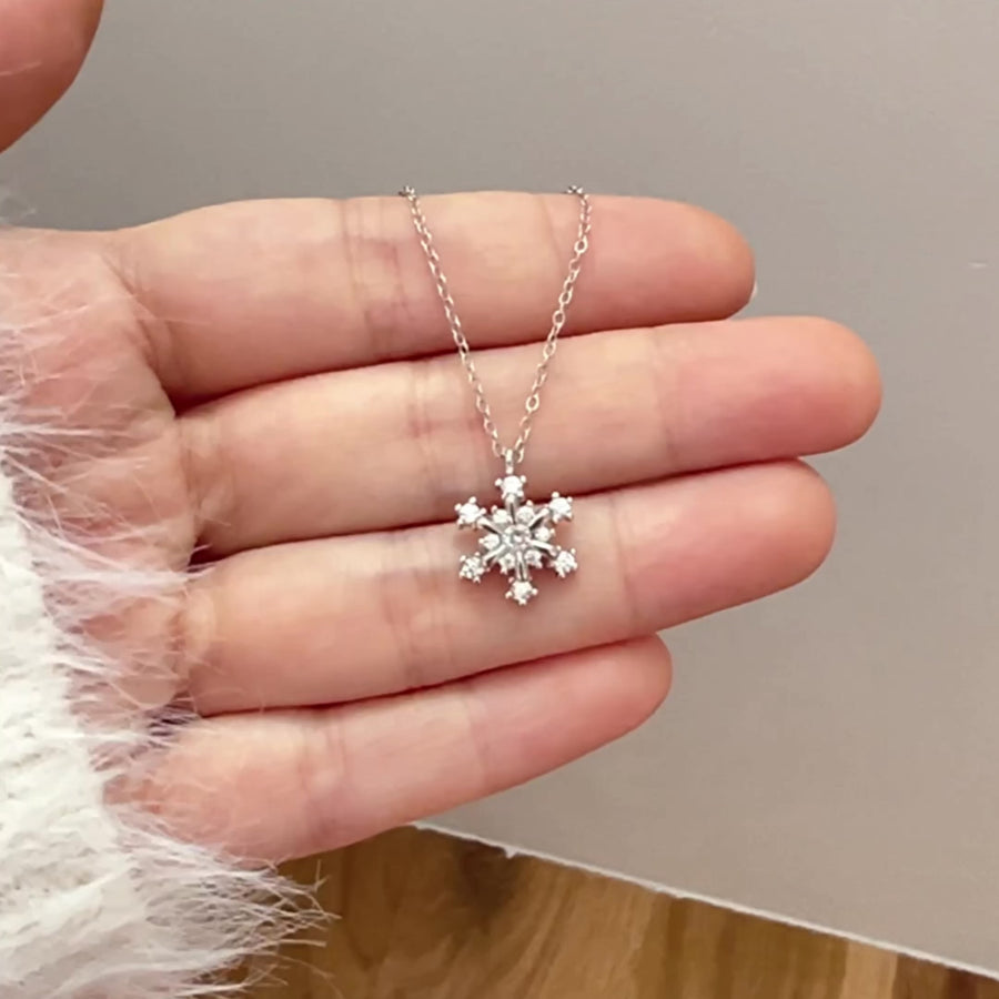 Spinning Snowflake Necklace 925 Silver