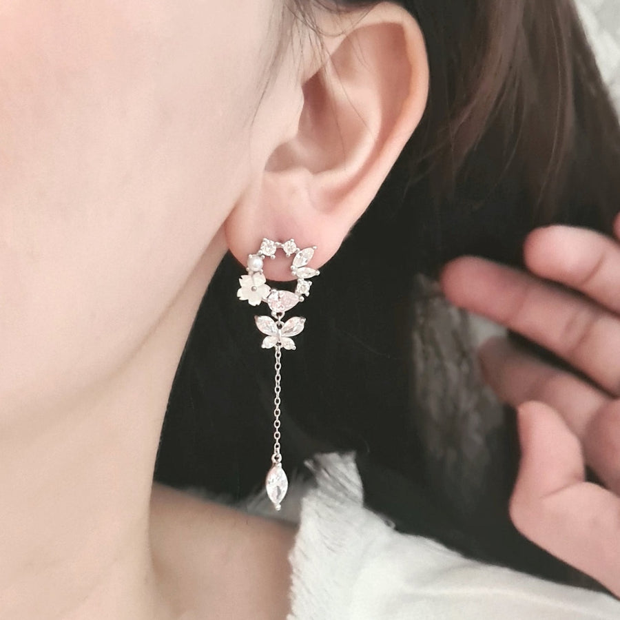 Aiko Sakura Butterfly Earrings 925 Silver
