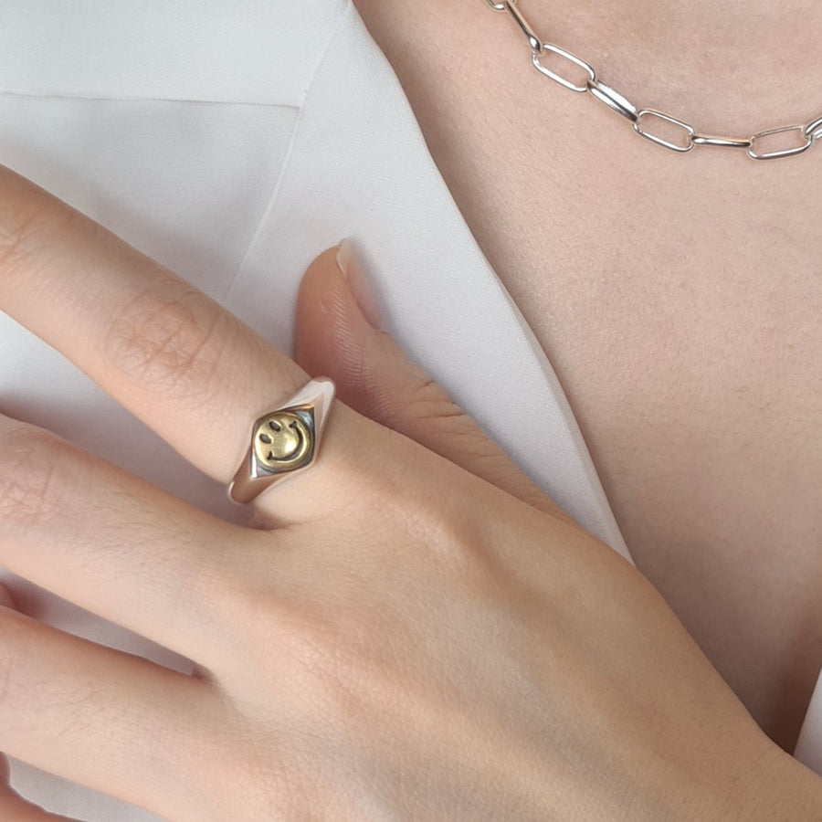Jelo Smiley Ring 925 Silver