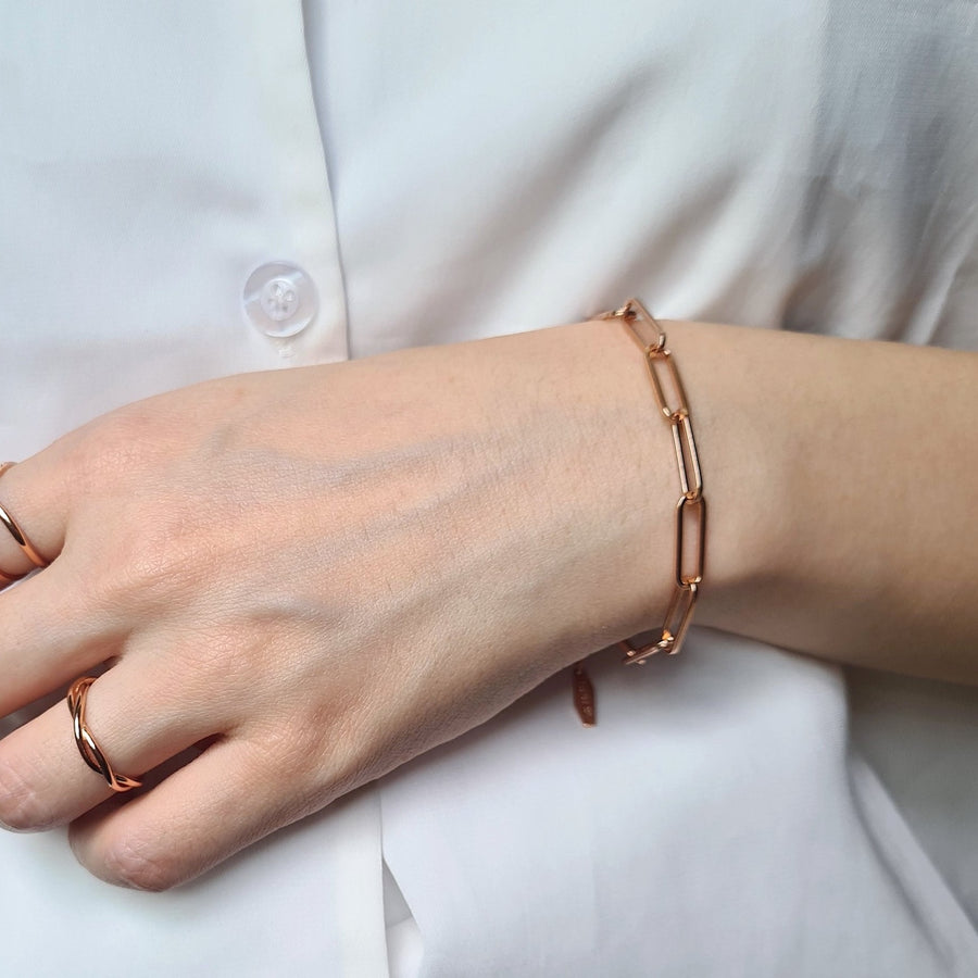Tina Klip Chain Bracelet 925 Silver (Rose Gold - NEW!)