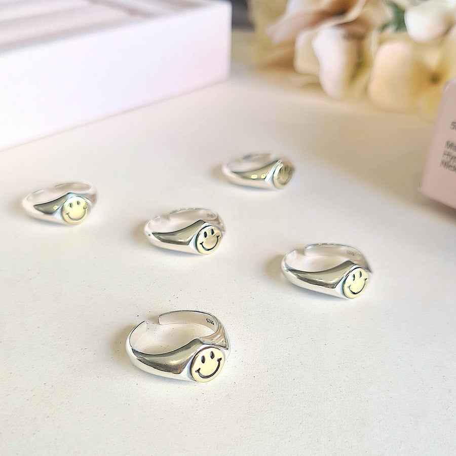 Jelo Smiley Ring 925 Silver