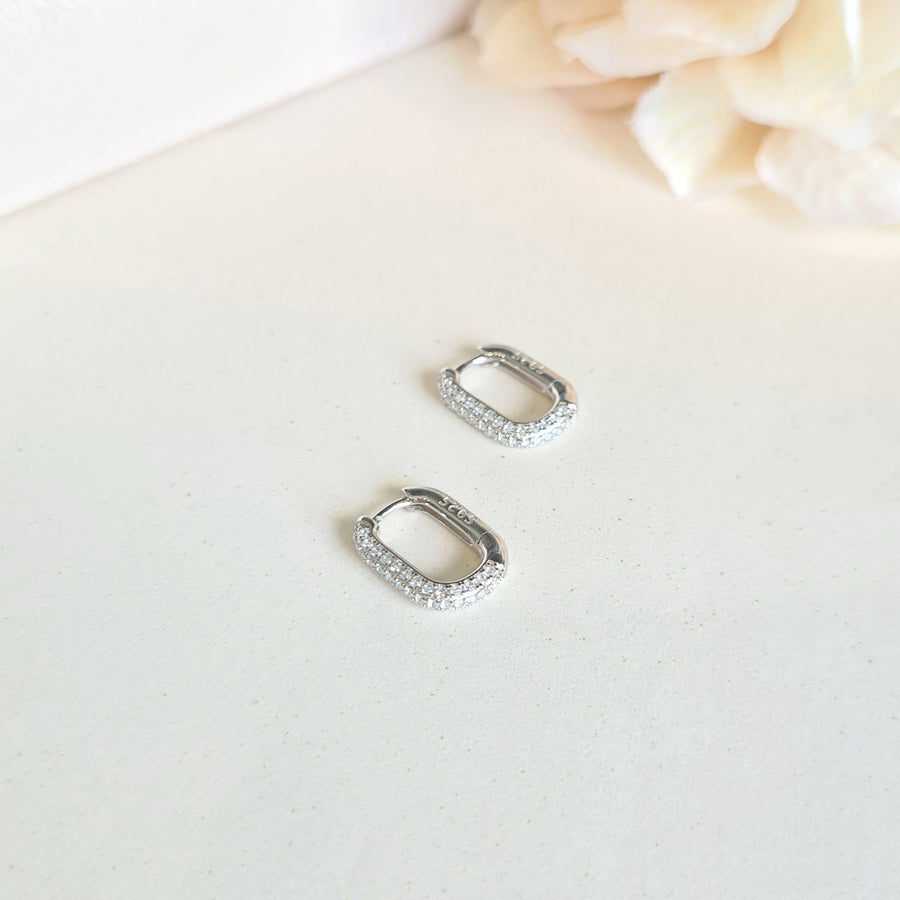 Jovina Diamond Huggies 925 Silver