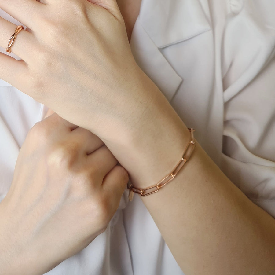Tina Klip Chain Bracelet 925 Silver (Rose Gold - NEW!)