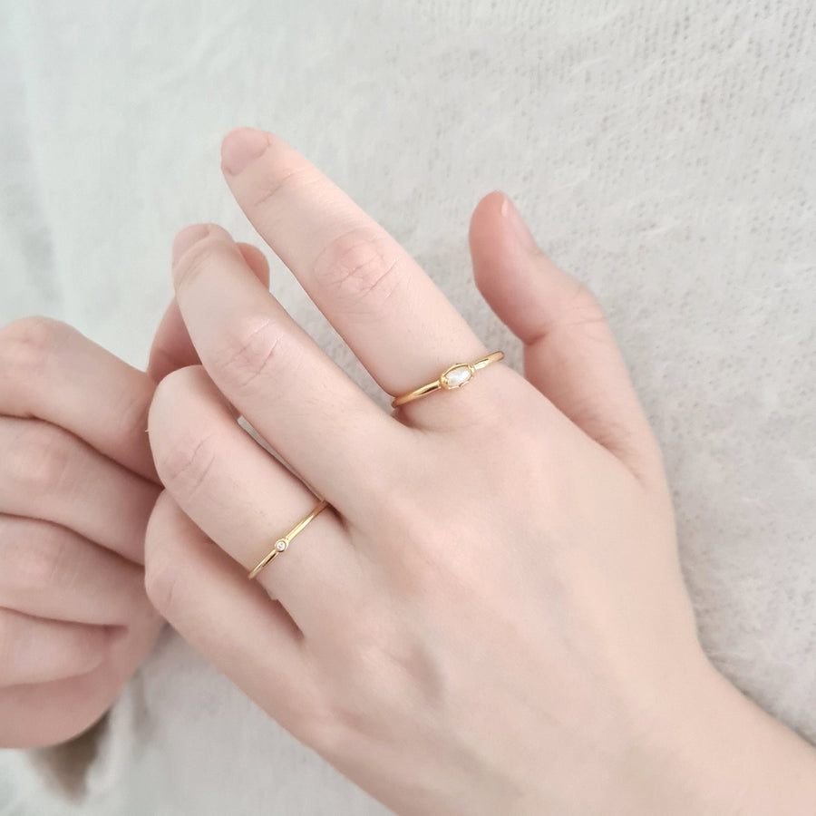 Kayla Mini Rice Pearl Ring 925 Silver