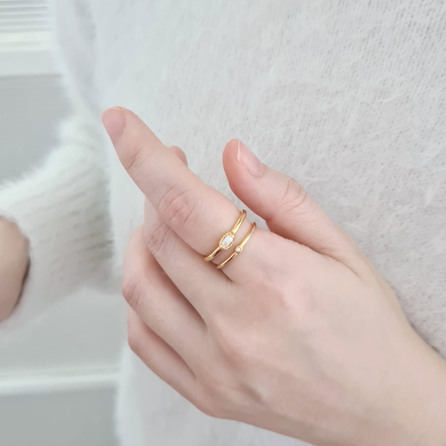 Kayla Mini Rice Pearl Ring 925 Silver