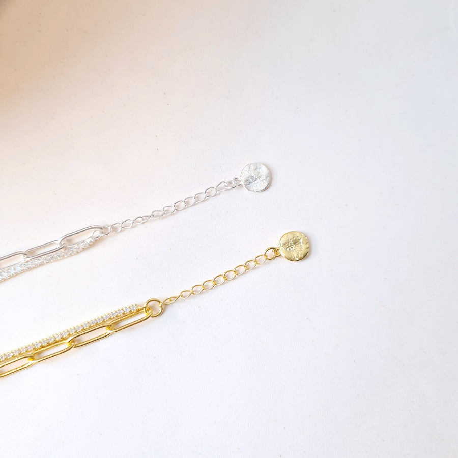 Jessica Statement Double Chain Bracelet 925 Silver
