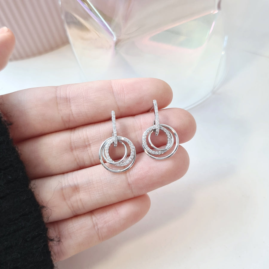 Jessica Circle Earrings 925 Silver