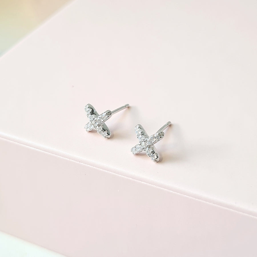 Dainty Cross Earstud 925 Silver