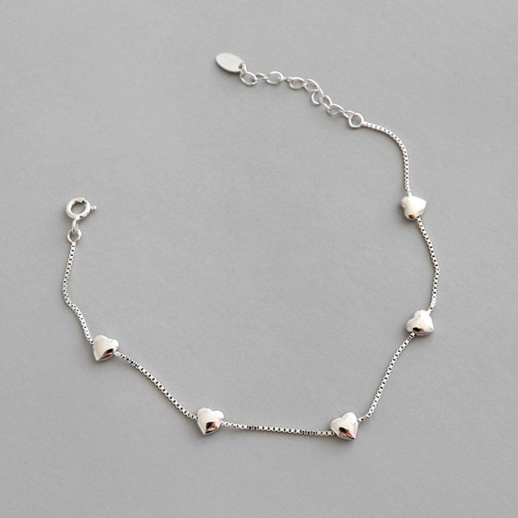 Mini Hearts Bracelet 925 Silver