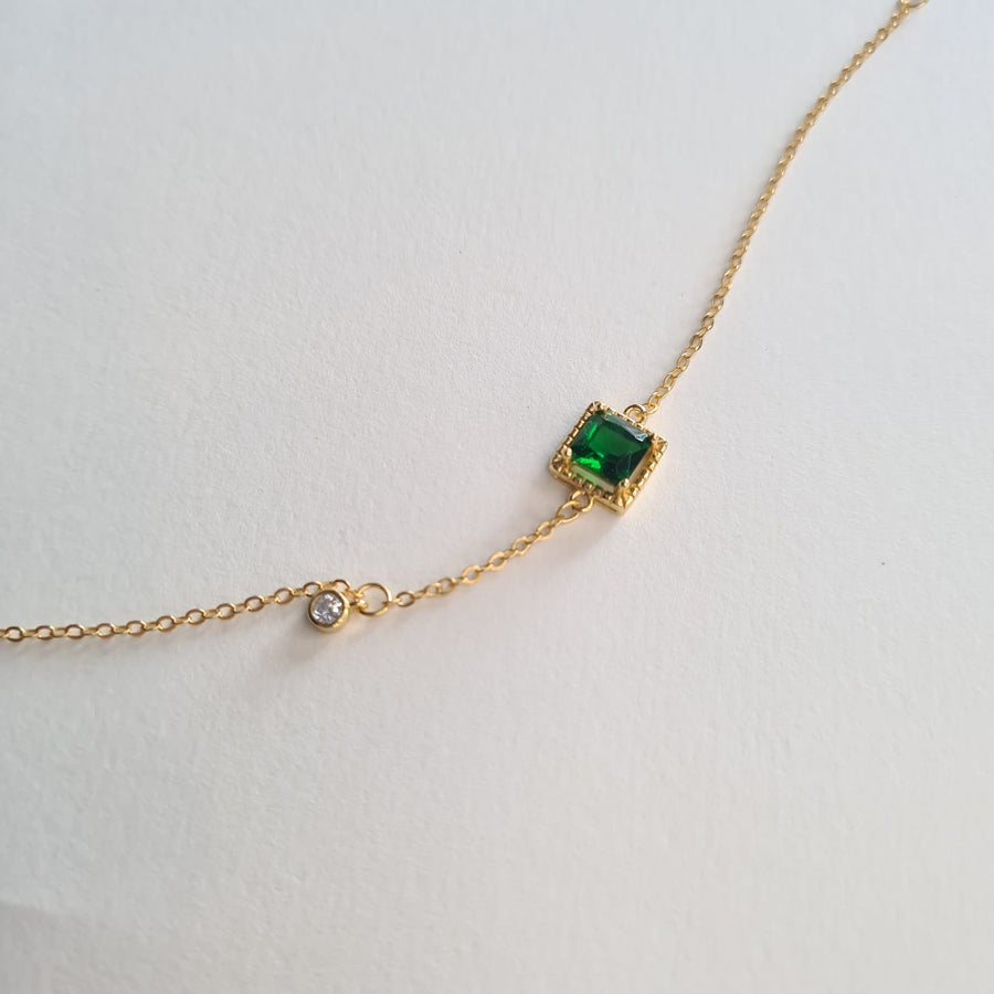Emerald Necklace Gold Plated (S925)