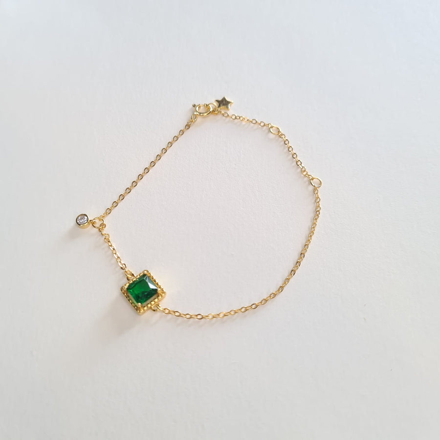 Emerald Bracelet Gold Plated (S925)