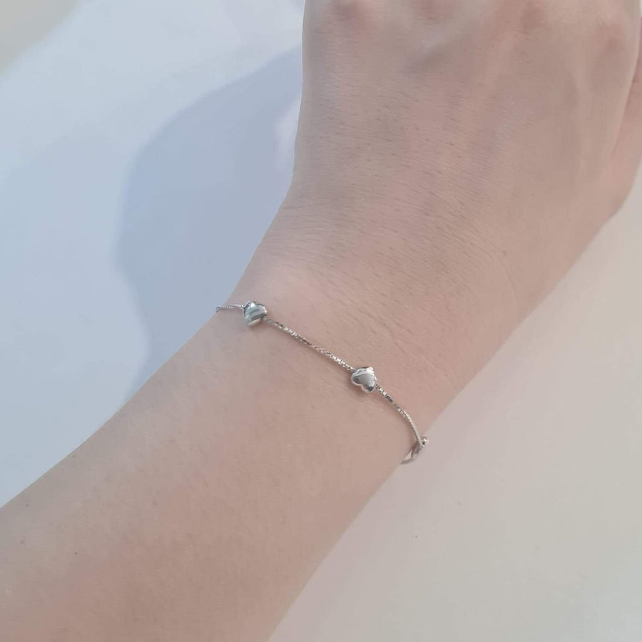 Mini Hearts Bracelet 925 Silver