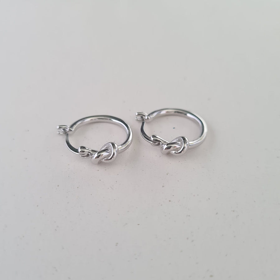 Knot Hoop Huggies 925 Silver