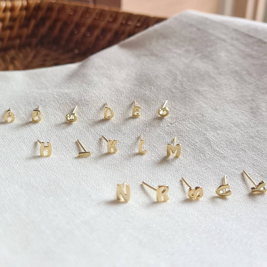Alphabet Stud 14K Gold Plated (S925)