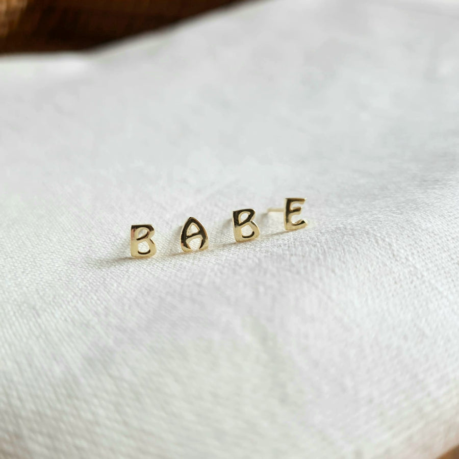 Alphabet Stud 14K Gold Plated (S925)