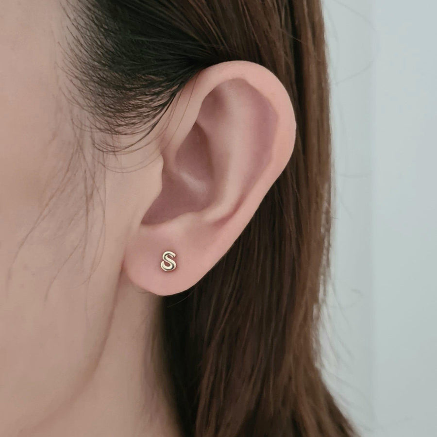 Alphabet Stud 14K Gold Plated (S925)