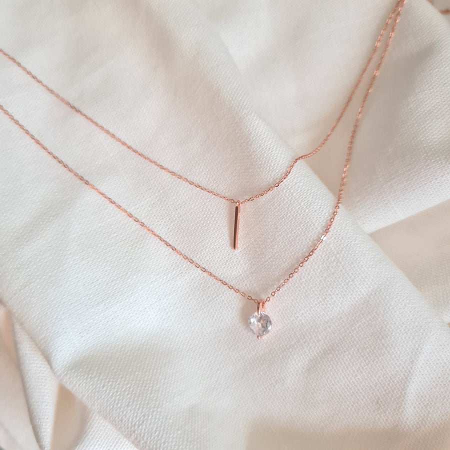 Dainty Layered Necklace Rose Gold Plated (S925)