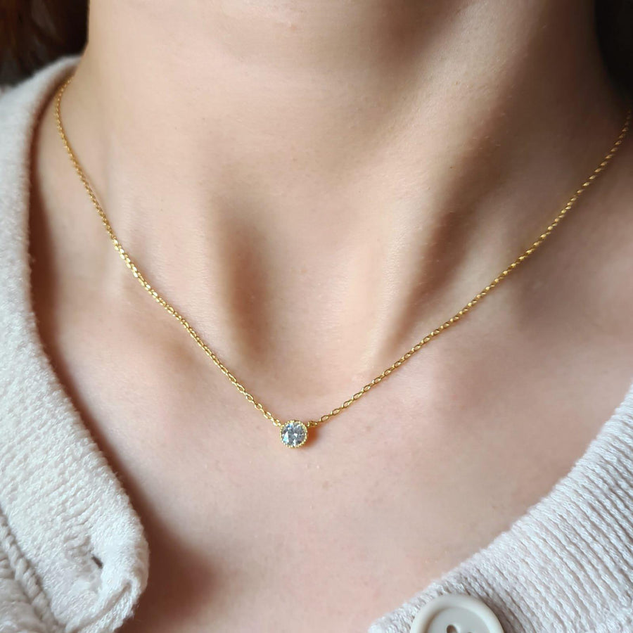 Basic Gem Necklace Gold Plated (S925)
