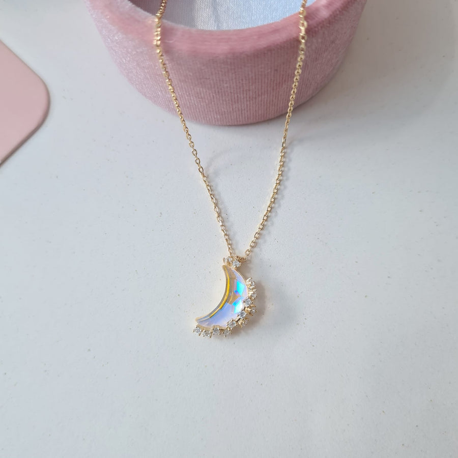 Aurora Moon Necklace Gold Plated (S925)
