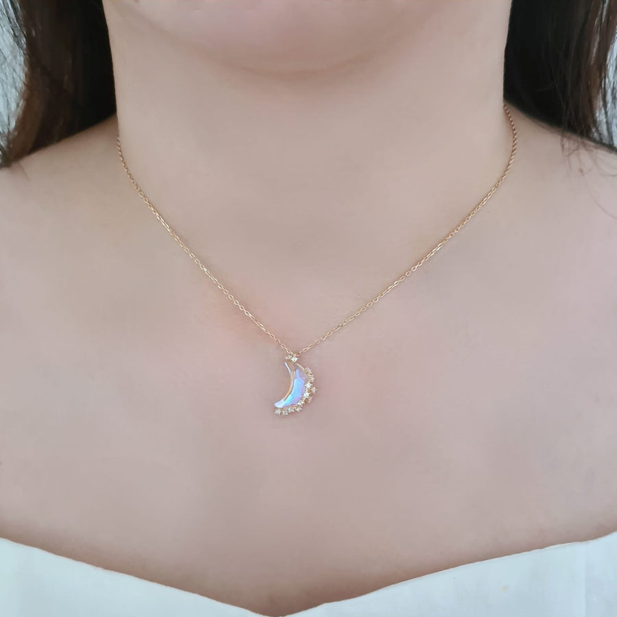 Aurora Moon Necklace Gold Plated (S925)